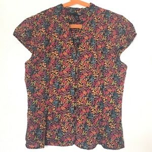 flower print button down blouse